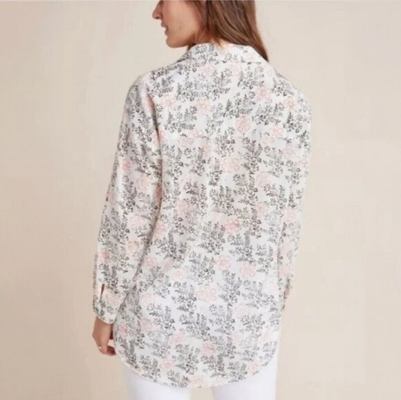 ANTHROPOLOGIE Enchanted Floral Button Down Top Cotton Embroidered Plus Size 2X - Picture 12 of 16